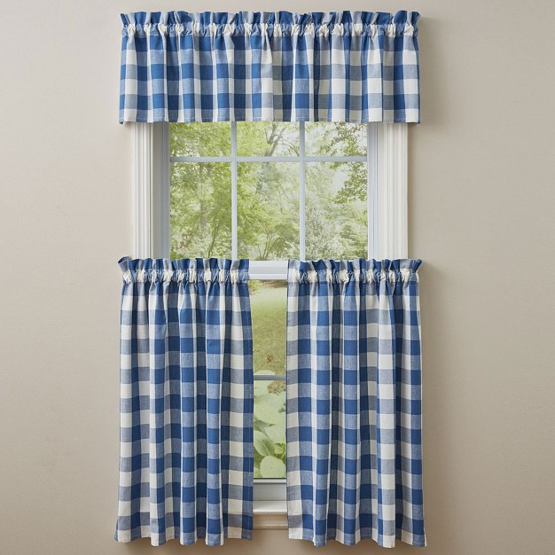 Park Designs Buffalo Check Valance 72 quot l China Blue