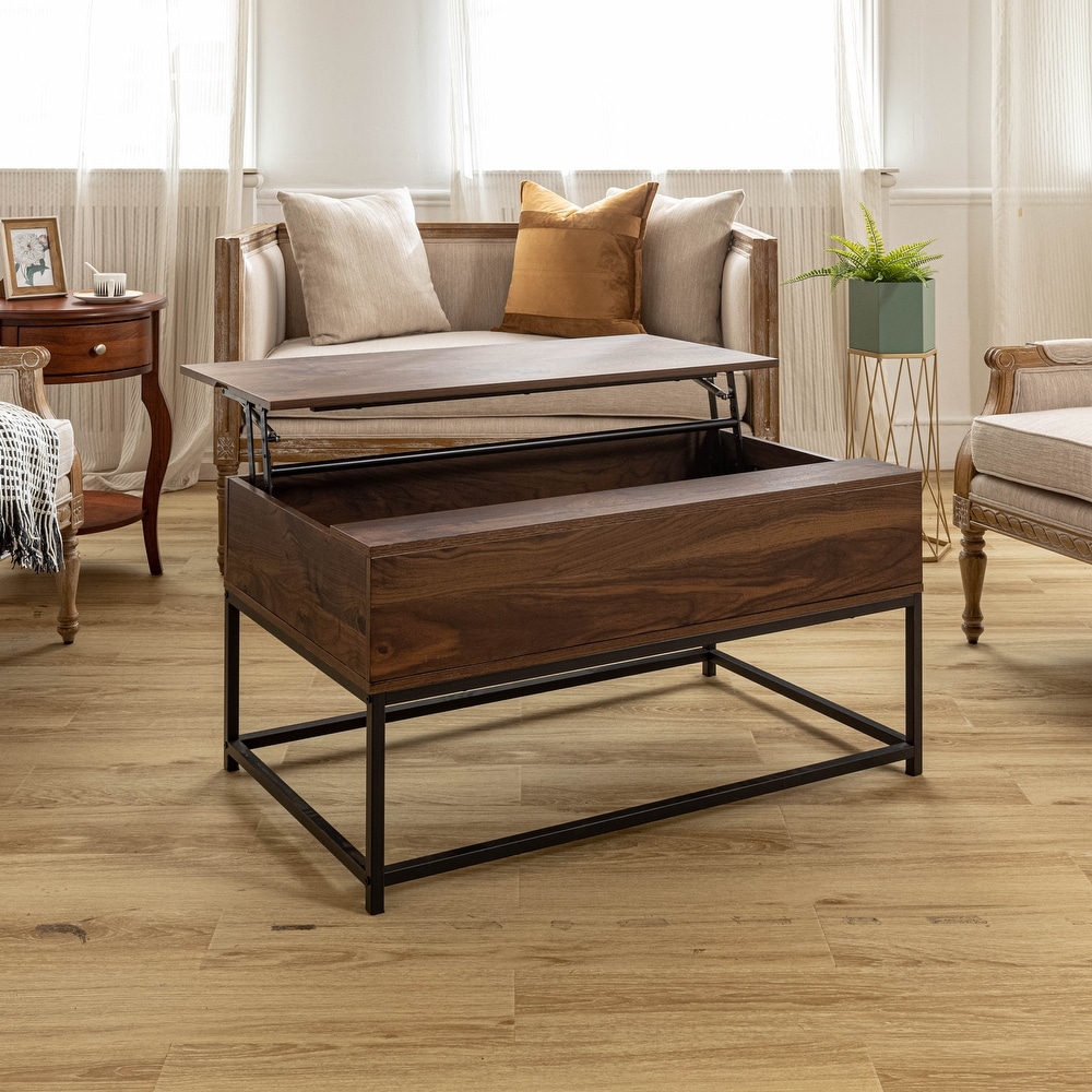 Homy Casa Kravets Lifted Top Storage Coffee Table