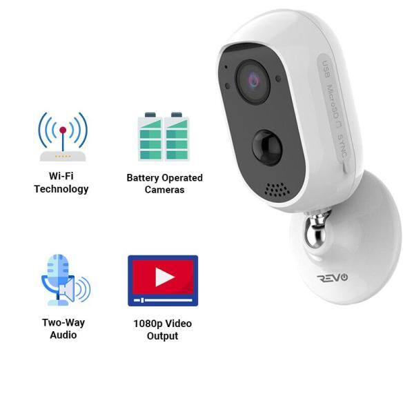 Revo Wireless 1080p Battery Operated IndoorOutdoor Smart Security Camera RWXCU32-32G