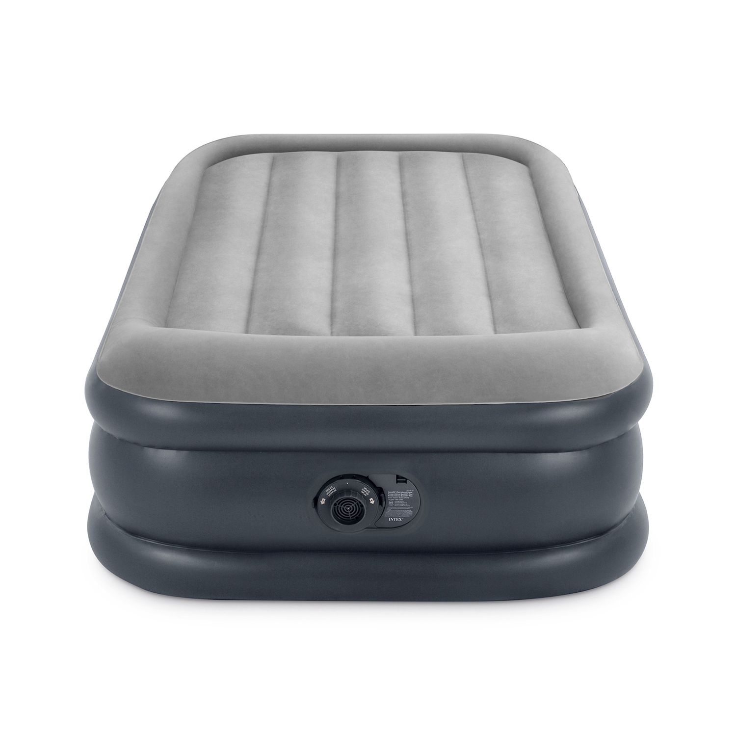 Intex Dura Beam Standard Deluxe Pillow Rest Raised Airbed w/ Built in Pump， Twin