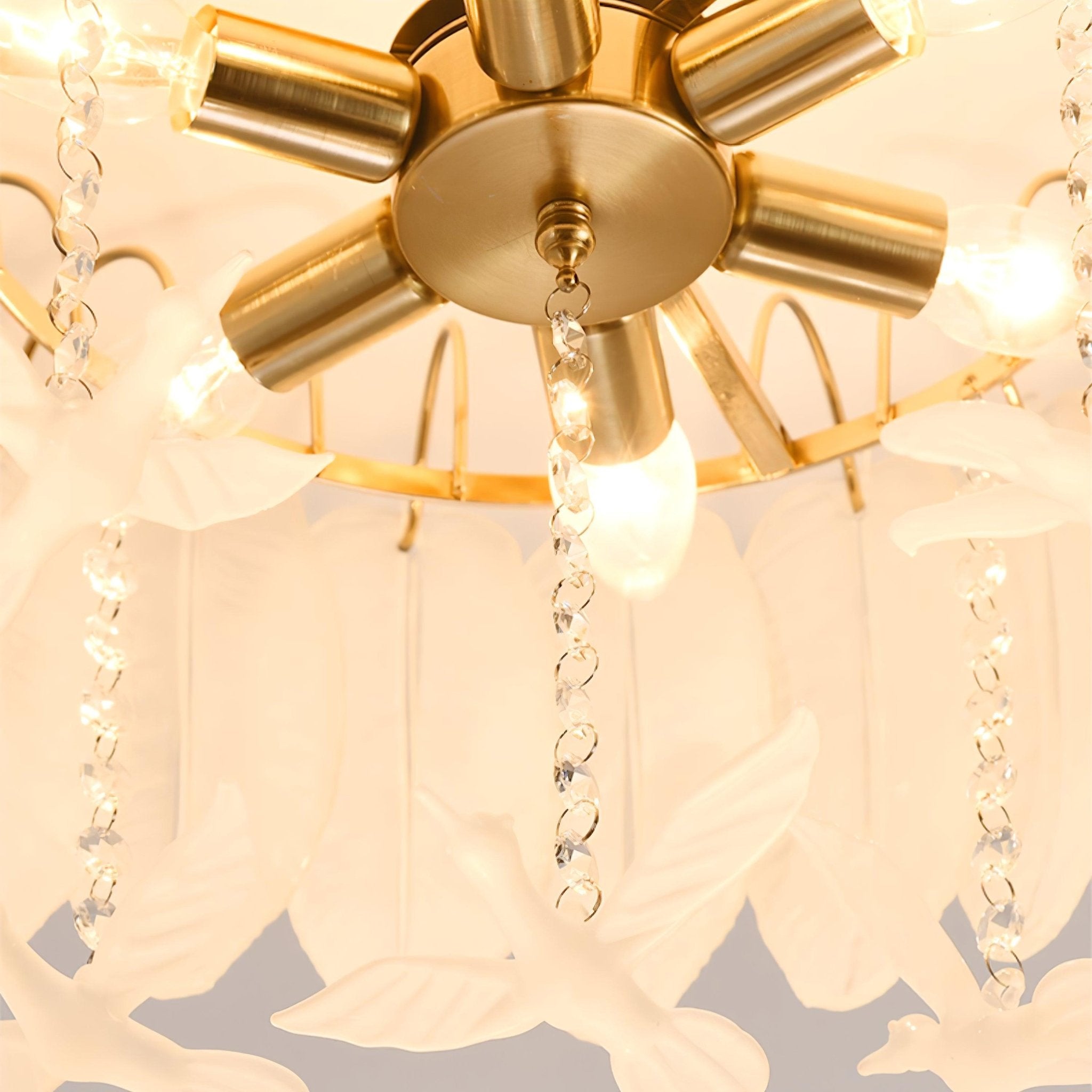 Glass Feather Ceiling Light