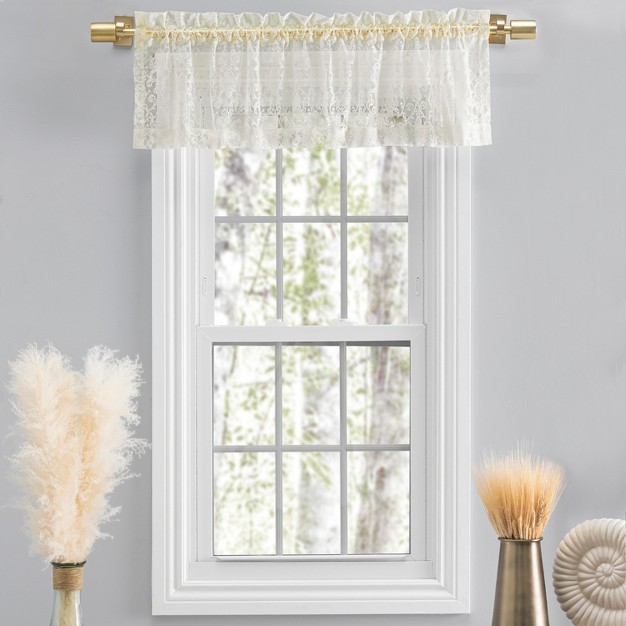 Woven Lace Rod Pocket W header Valance