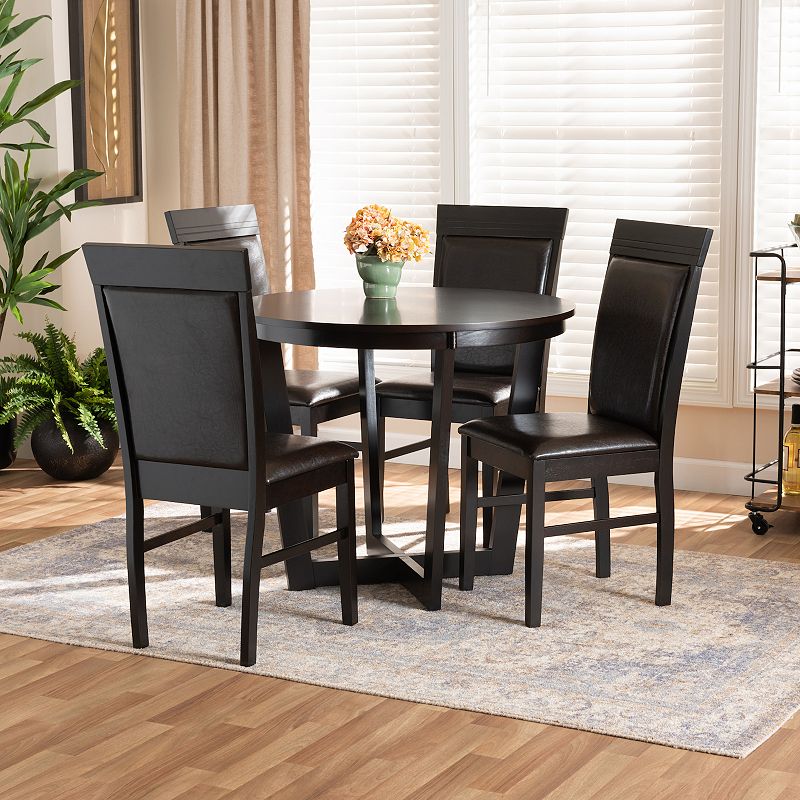 Baxton Studio Irma Dining Table and Chair 5-piece Set