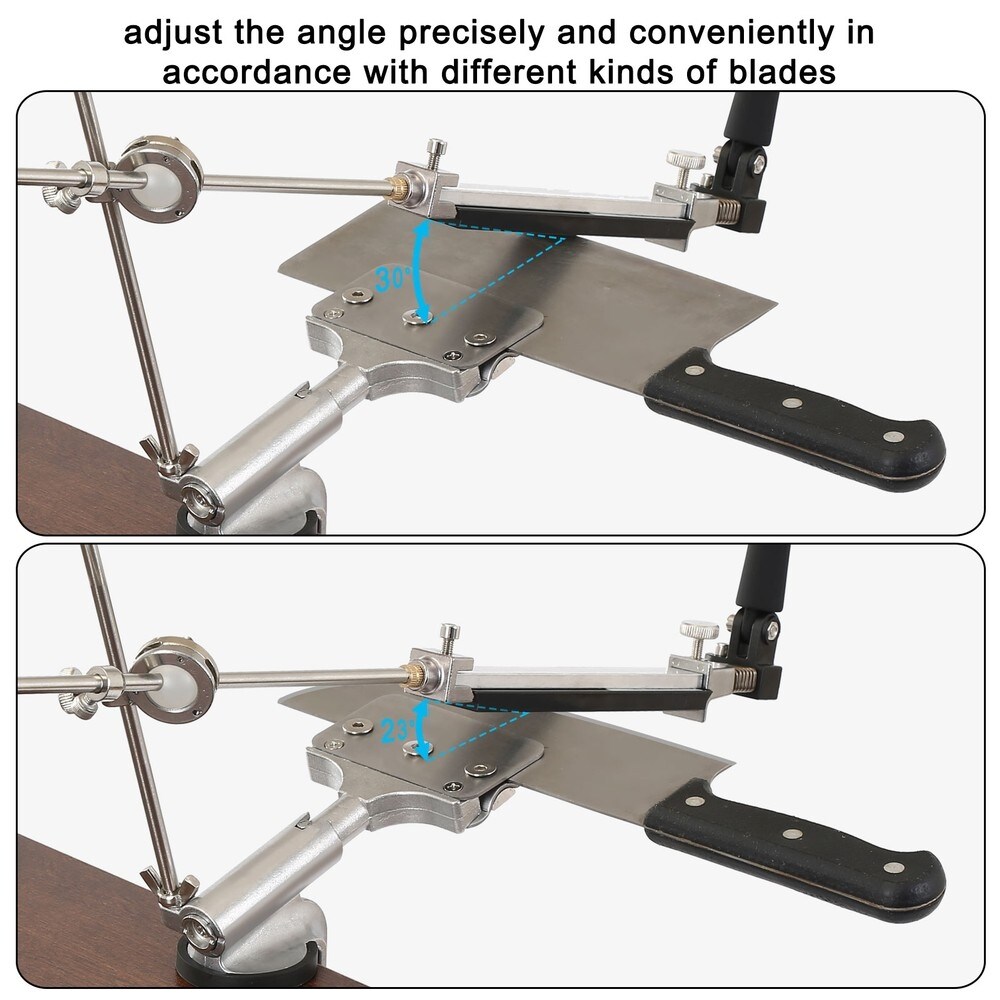 Kitchen Chef Knife Sharpener Fixed Rotation Angle with 4 Whetstones