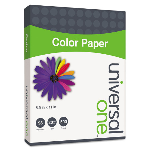 Universal Deluxe Colored Paper， 20lb， 8.5 x 11， Green， 500/Ream (11203)