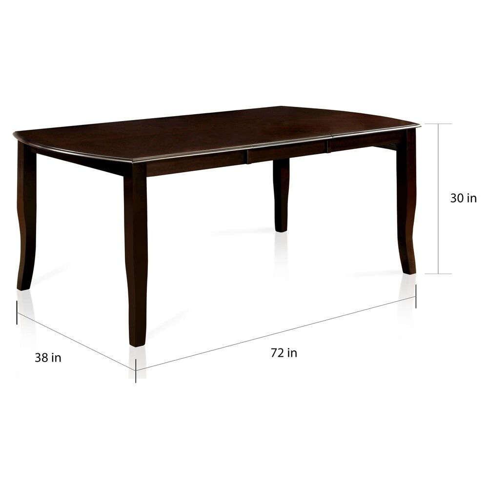 Furniture of America Zita Espresso 72 inch Wood Expandable Dining Table