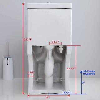 HOROW 1-piece 0.81.28 GPF Dual Flush Round Toilet in White with Durable UF Seat Included HR-0033U