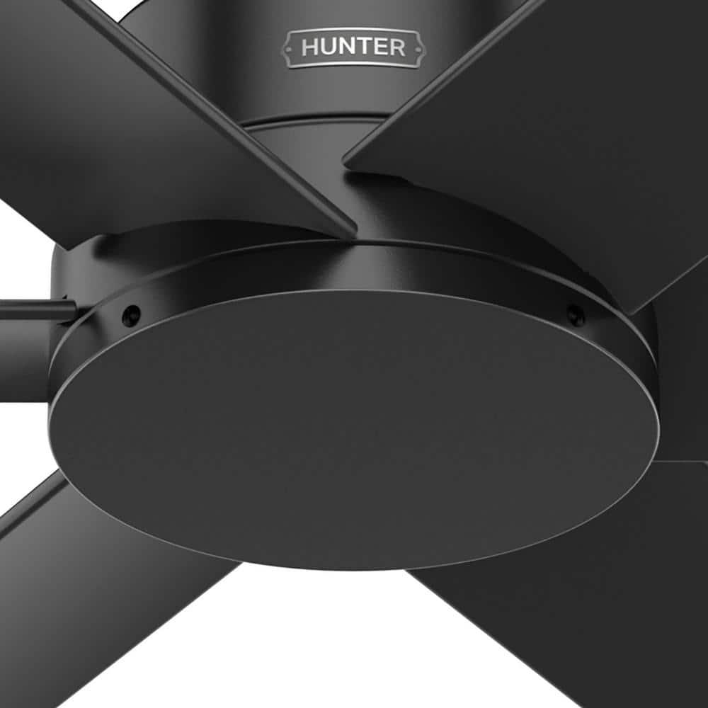 Hunter Kennicott 52 in Outdoor Matte Black Ceiling Fan with Wall Control