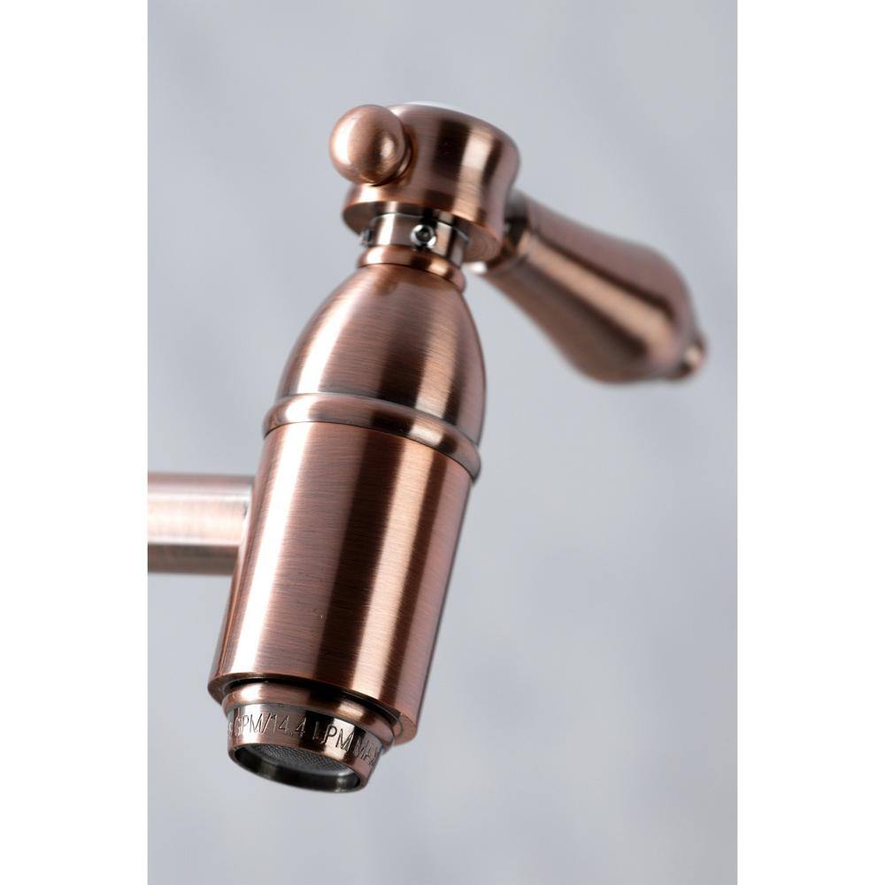 Kingston Brass Heirloom Wall Mounted Pot Filler in Antique Copper HKS310BALAC