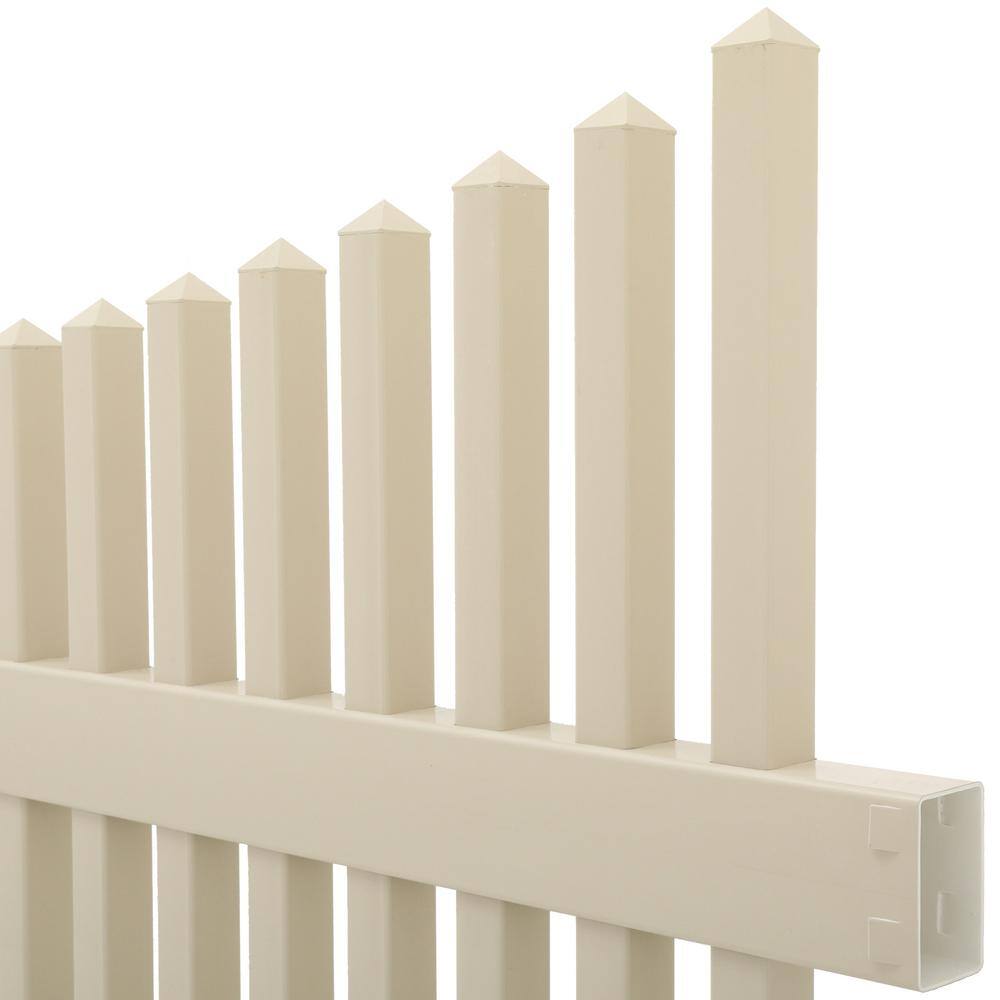 Barrette Outdoor Living Yukon Scallop 4 ft. H x 8 ft. W Sand Vinyl Un-Assembled Fence Panel 73011759