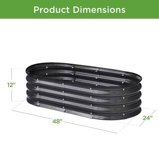 Best Choice Products 4 ft. x 2 ft. x 1 ft. Oval Steel Raised Garden Bed Planter Box for Vegetables Flowers in Charcoal SKY6599