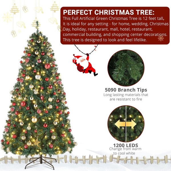 10 ft. 1200 Lights with Colorful 10 Modes Christmas Tree