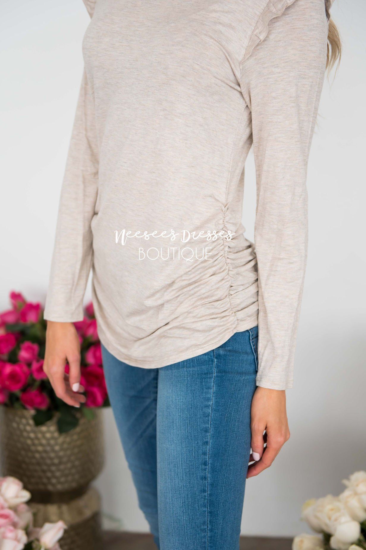 Be Extraordinary Ruffle Shoulder Sweater