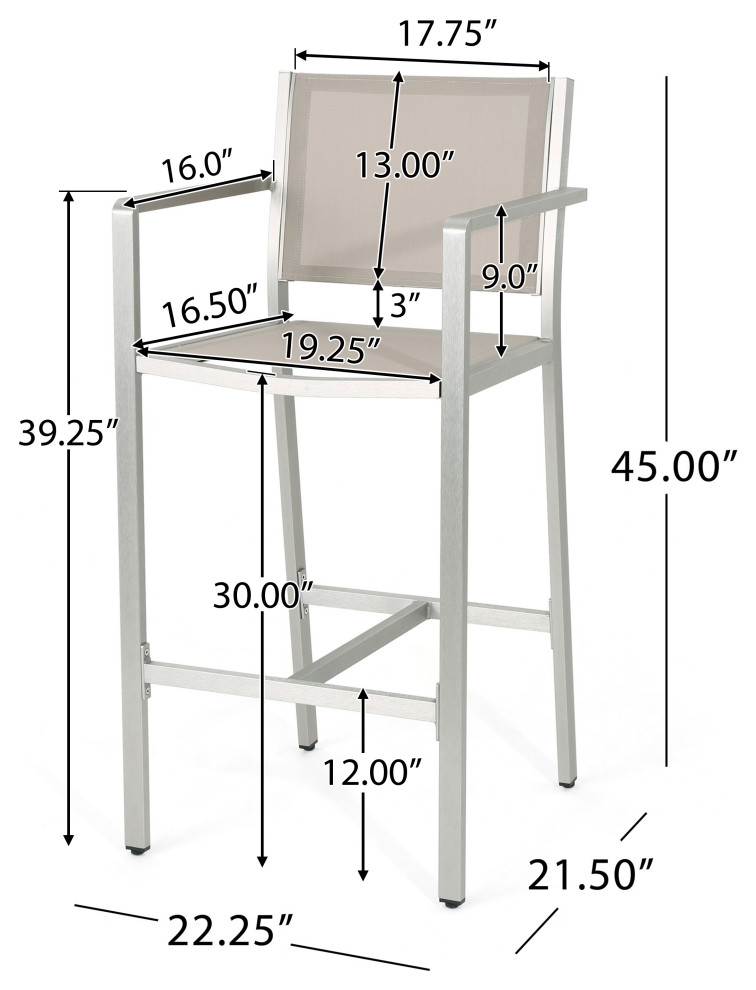 GDF Studio Tammy Coral Outdoor Mesh 29.50 quotBarstools With Rust Proof Frame   Contemporary   Outdoor Bar Stools And Counter Stools   by GDFStudio  Houzz