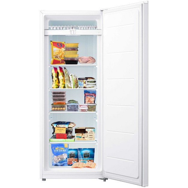 Impecca 7 Cu Ft Upright Freezer With Adjustable amp Removable Glass Shelves White