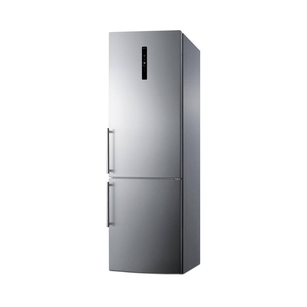 Summit Appliance 24 in. W 10.6 cu. ft. Counter Depth Bottom Freezer Refrigerator in Stainless Steel FFBF249SS2IM