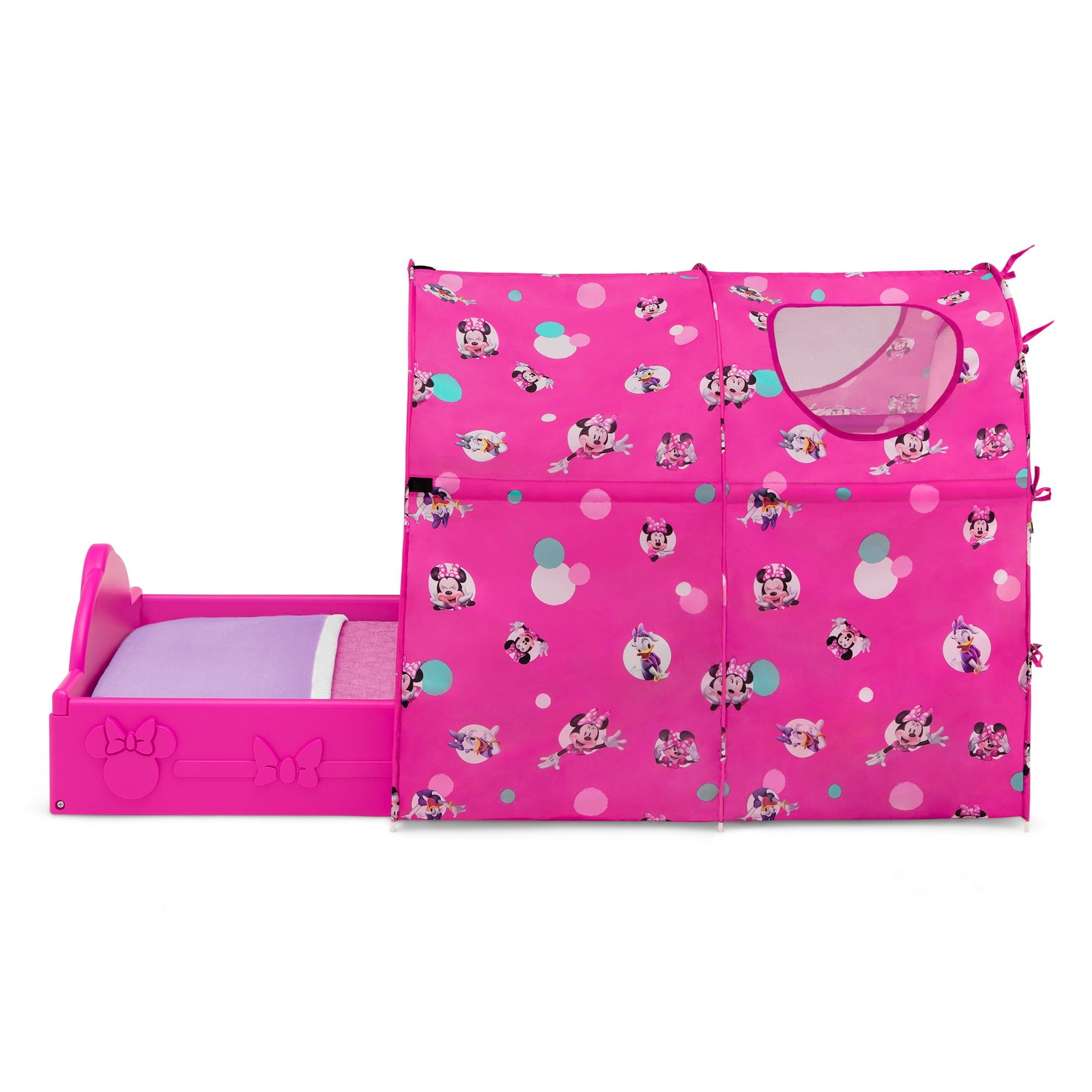 Disney Minnie Mouse Plastic Sleep and Play Toddler Bed with Canopy by Delta Children