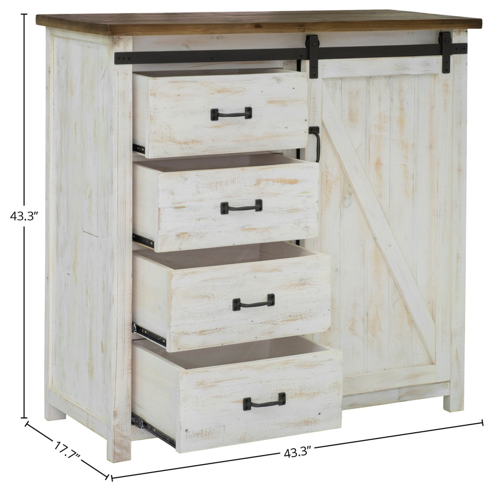 Provence 4 Drawer Chest With 1 Door   Farmhouse   Accent Chests And Cabinets   by HedgeApple  Houzz