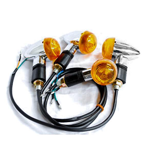 Motorcycle 4 pcs Amber Bullet Turn Signals Lights Compatible with Suzuki Boulevard C109R C50 C90