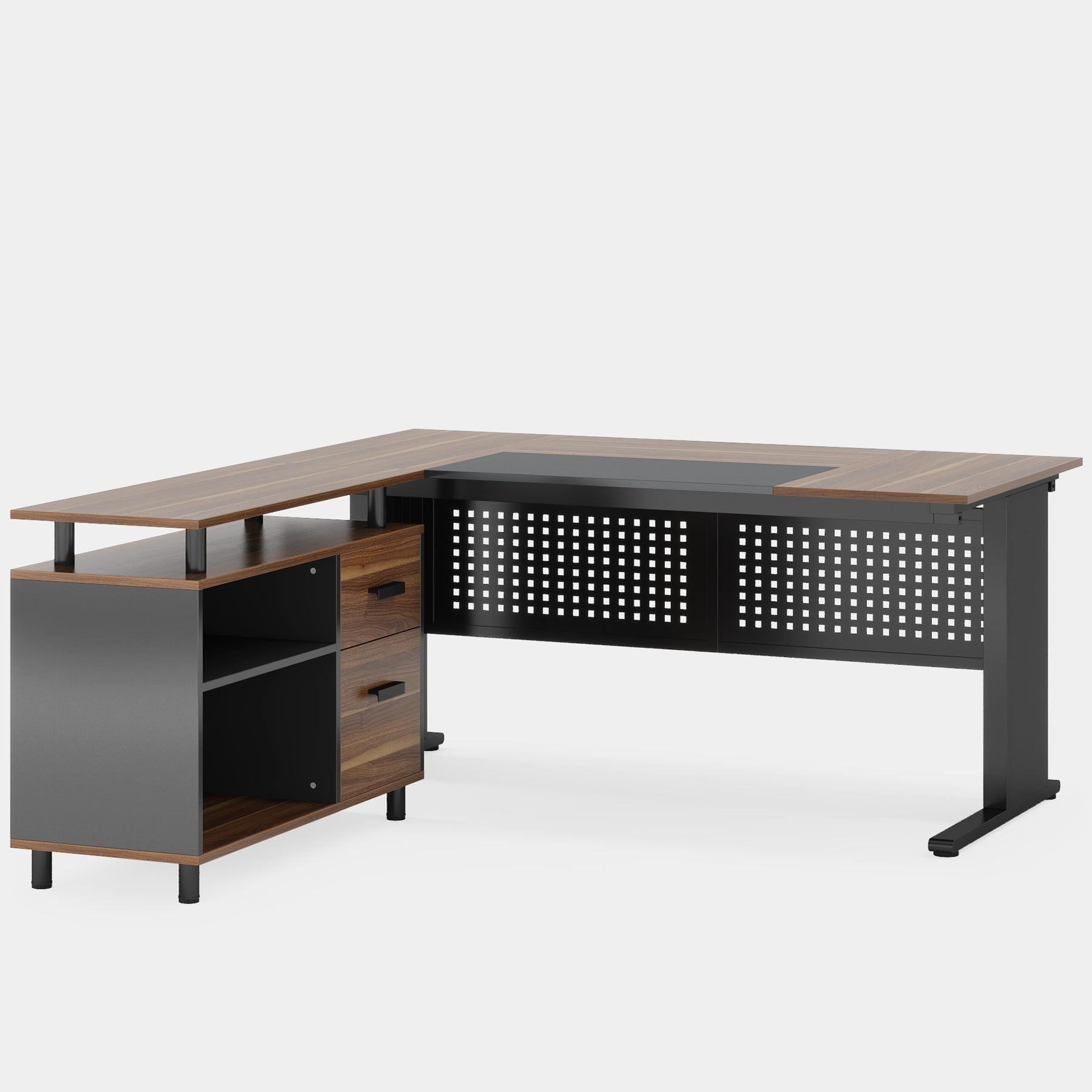 Industrial L-Shaped Desk, 63