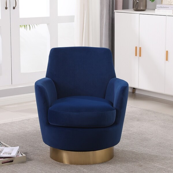 Velvet Swivel Barrel Chair，Swivel Accent Chairs Armchair for Living Room