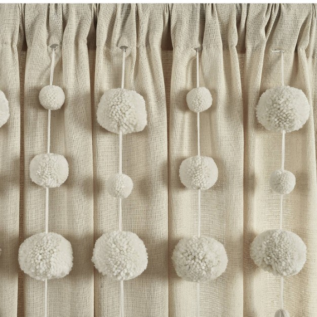 Boho Pom Pom Tassel Linen Window Curtain Panel Lush D cor