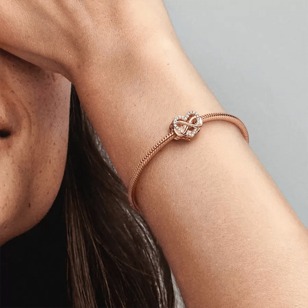 PANDORA  Family Infinity Pink Heart Charm