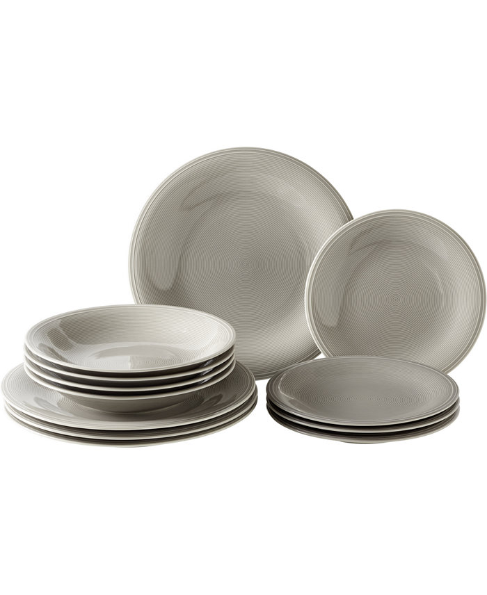 Villeroy and Boch Color Loop Stone Grey 12 Piece Starter Set