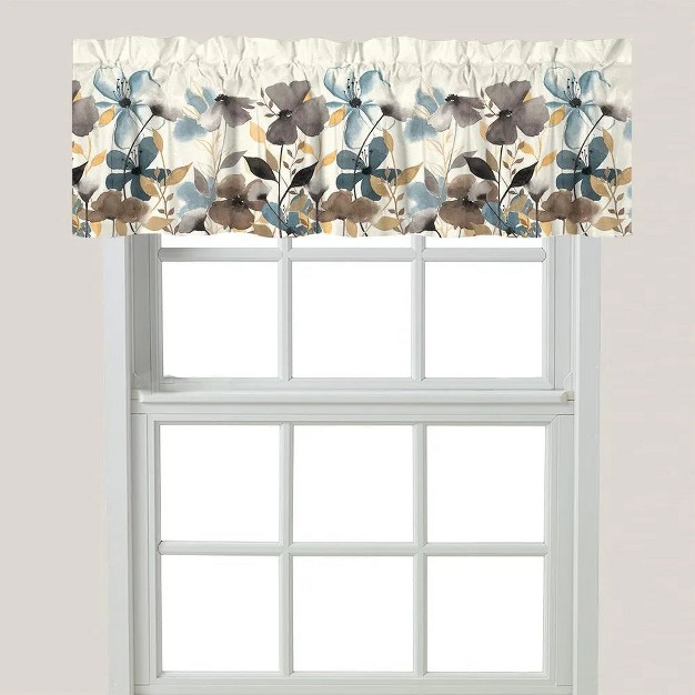 Laural Home Greige Floral Window Valance