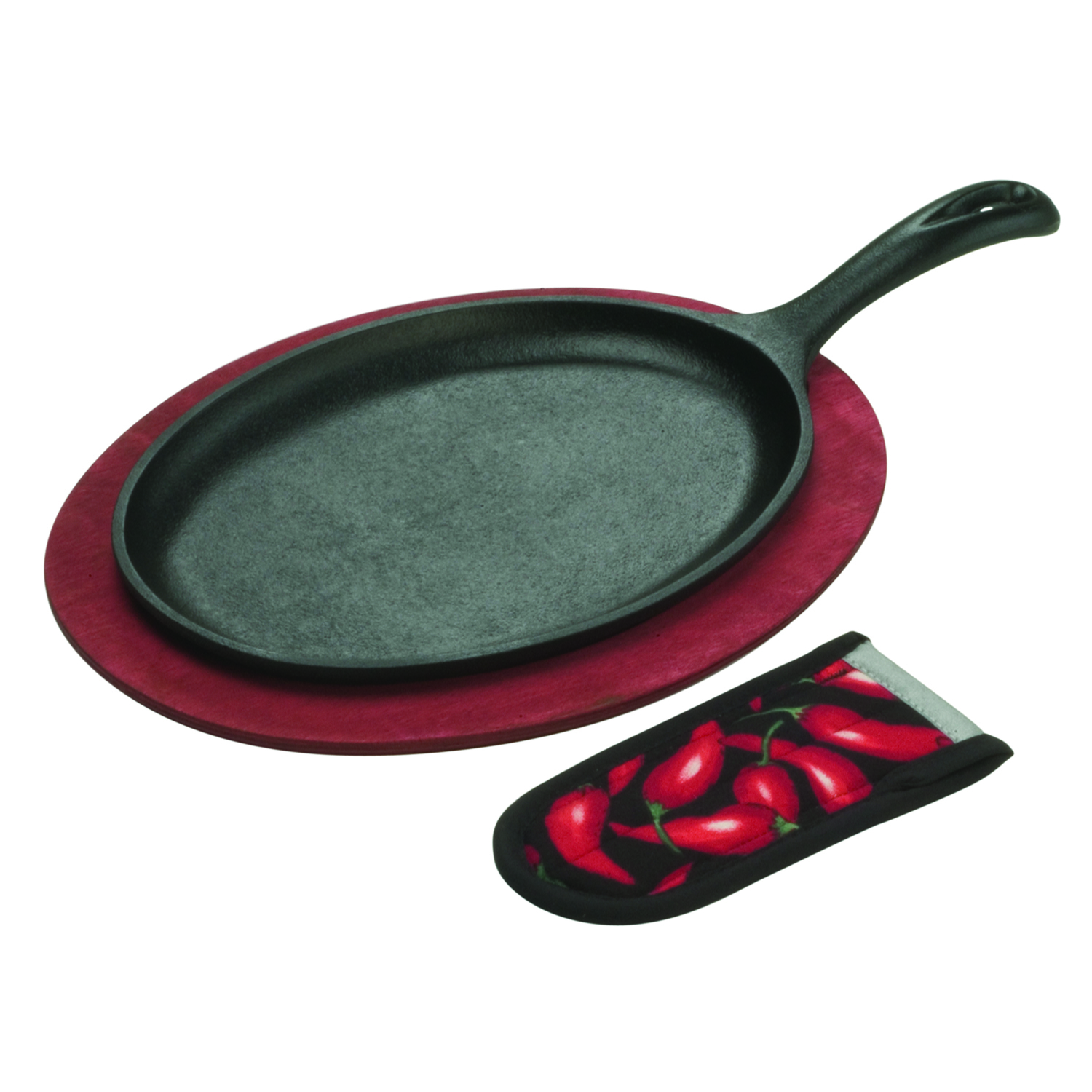 Lodge Cast Iron Fajita Set 5.5 in. 2 pt Black