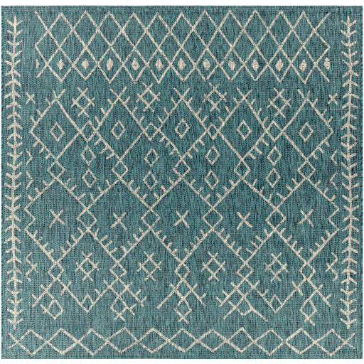 Eagean Modern Indoor/Outdoor Aqua Rug