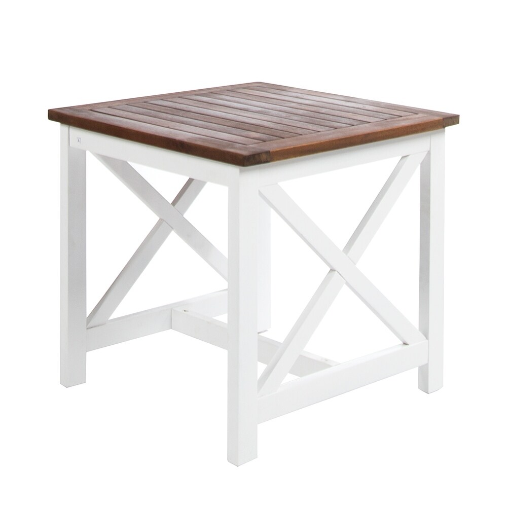 Cassara Outdoor Farmhouse Cottage Square Acacia Wood End Table by Christopher Knight Home