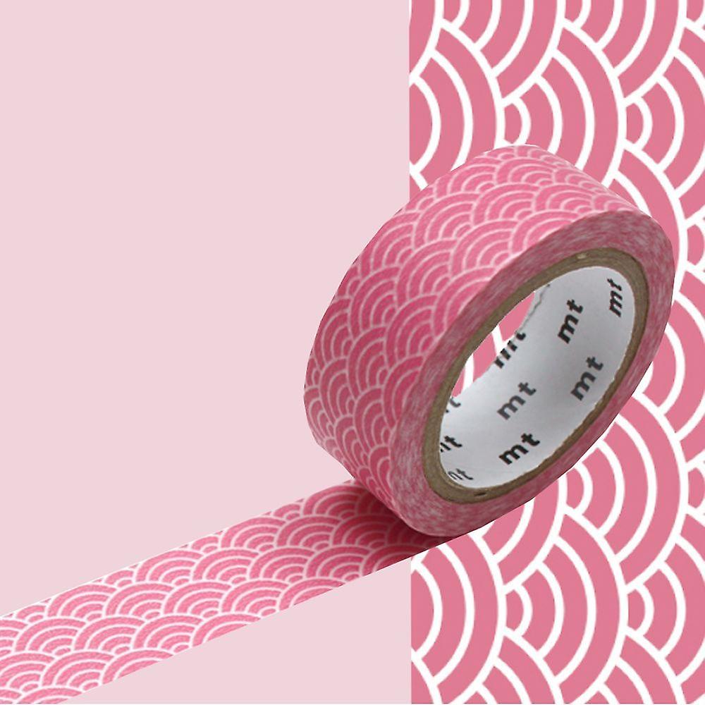 Masking tape wave Seigaiha - Pastel pink - 1，5 cm x 7 m