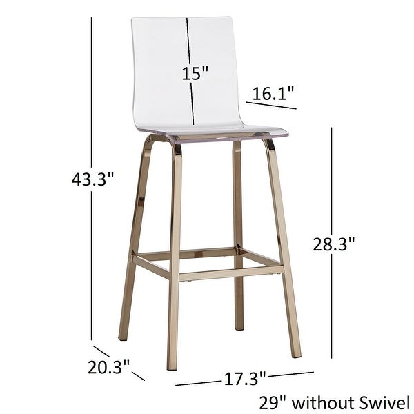 Miles Acrylic Swivel High Back Bar Stools (Set of 2) by iNSPIRE Q Bold