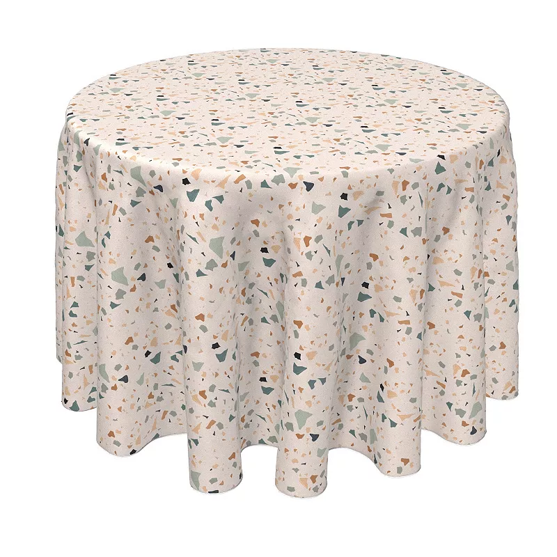 Round Tablecloth， 100% Polyester， 60 Round， Pink Terrazzo