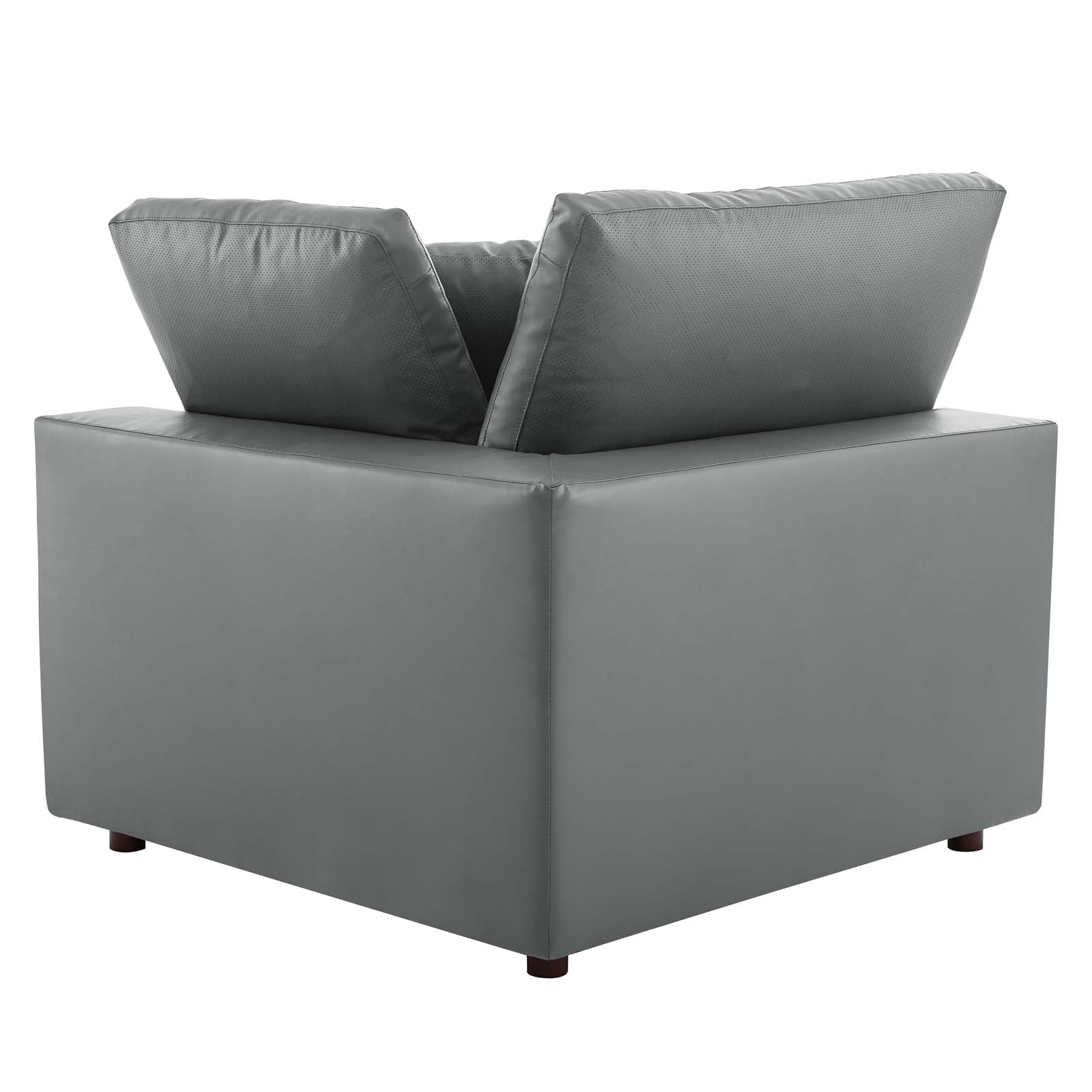 Commix Down Filled Overstuffed Vegan Leather 3-Seater Sofa-EEI-4914