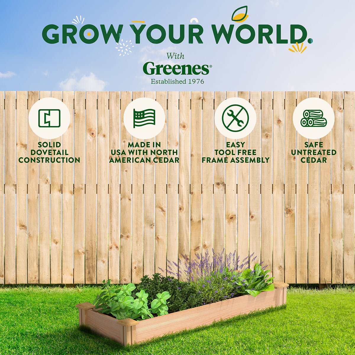 Greenes Fence 16" x 48" x 5.5" Premium Cedar Raised Garden Bed