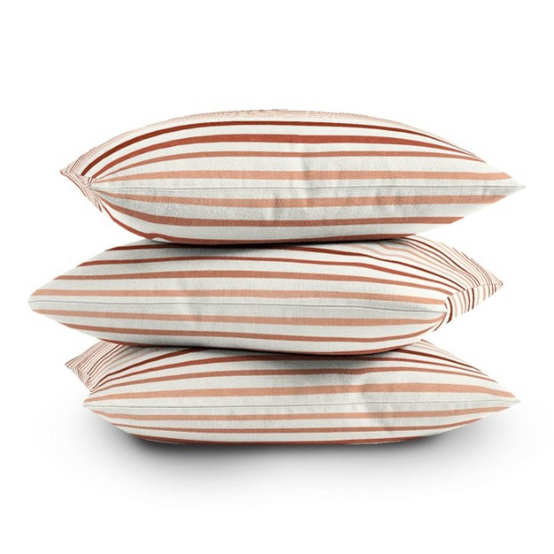 Little Arrow Design Co Terracotta Stripes Outdoor Throw Pillow Beige Deny Designs