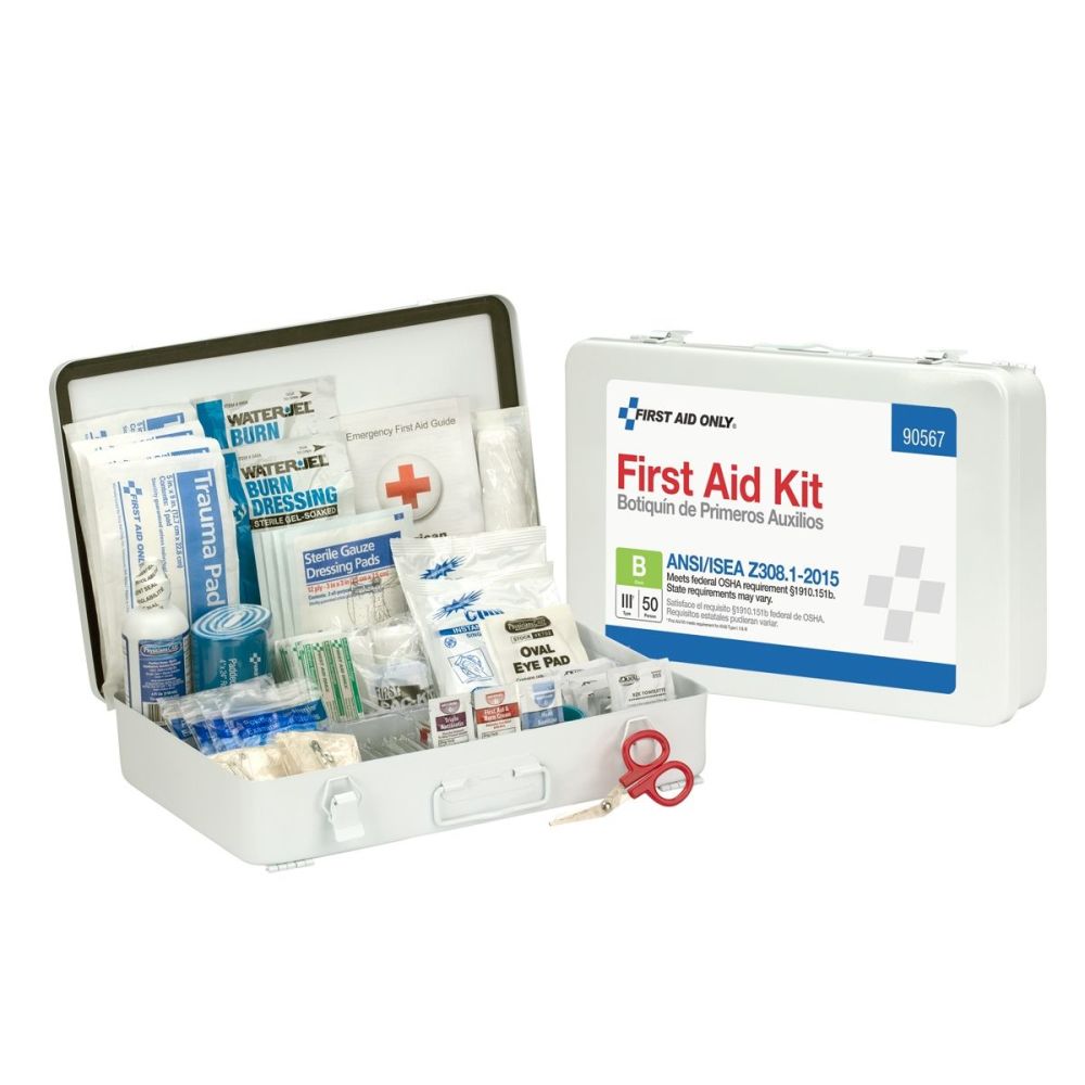 First Aid Only First Aid Kit 50 Person Bulk Metal Case ANSI A ;