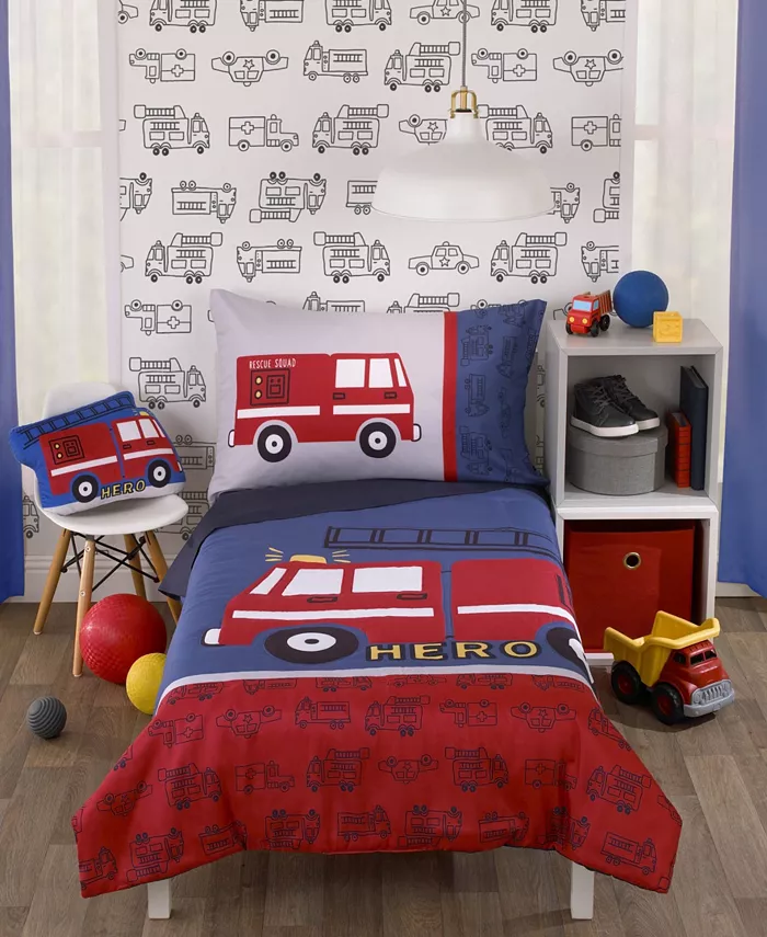 Everything Kids Fire Truck Shaped Decorative Pillow  9.5 x 15