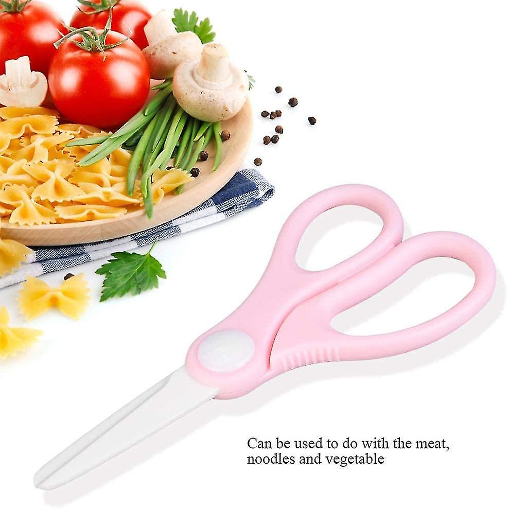 Baby Food Ceramic Scissors， Safety Ceramic Baby Scissors Multifunctional Anti-rust Durable Baby Ceramic Scissors For Chicken Vegetable Fruit (pink)