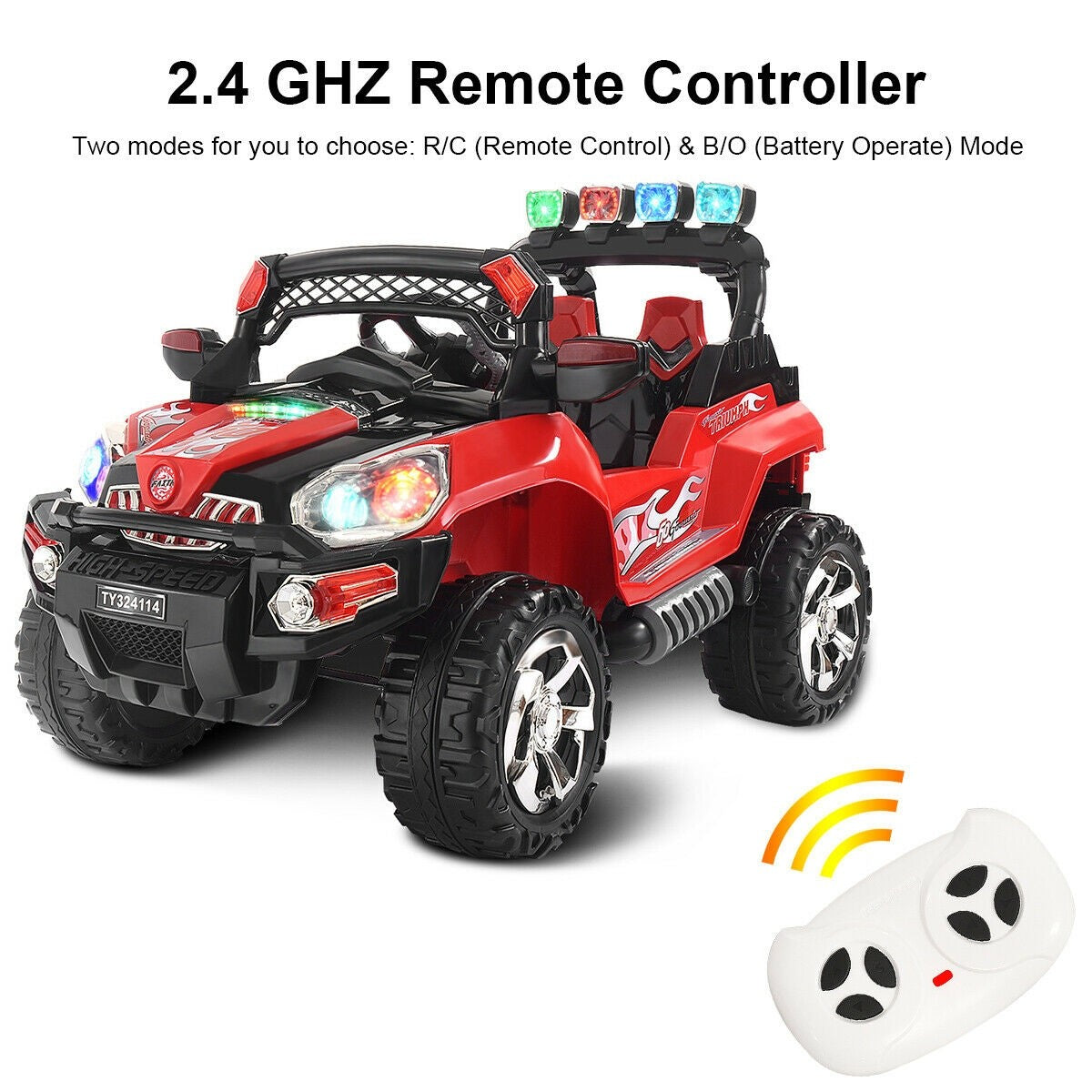 Costzon Ride On Truck, 12V Battery Powered Car (Red)