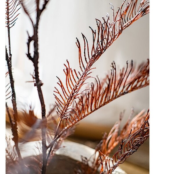 RusticReach Tall Red Brown Artificial Fern Leaf Stem 48 Tall