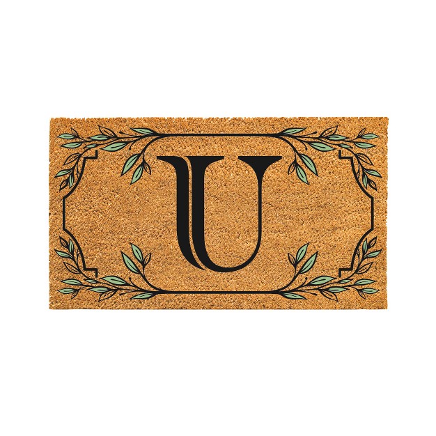 X 16 quot Monogram Coir Mat Letter quot u quot