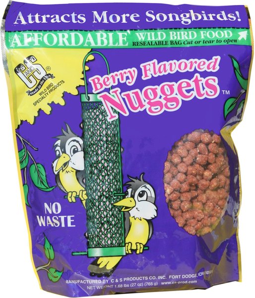 CandS Berry Flavored Nuggets Bird Food， 27-oz bag