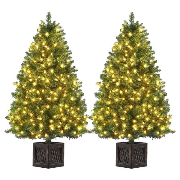 4.5 Ft Artificial Christmas Tree，300 Warm White Led Lights