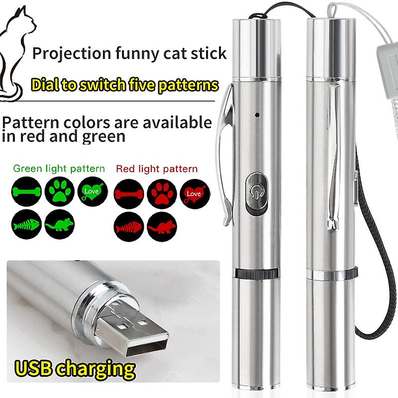 Laser Sight Pointer Projection Cat Accessories Cat Toy Usb Charging Funny Cat Stick Kitten Interactive Cat Scratching Supplies