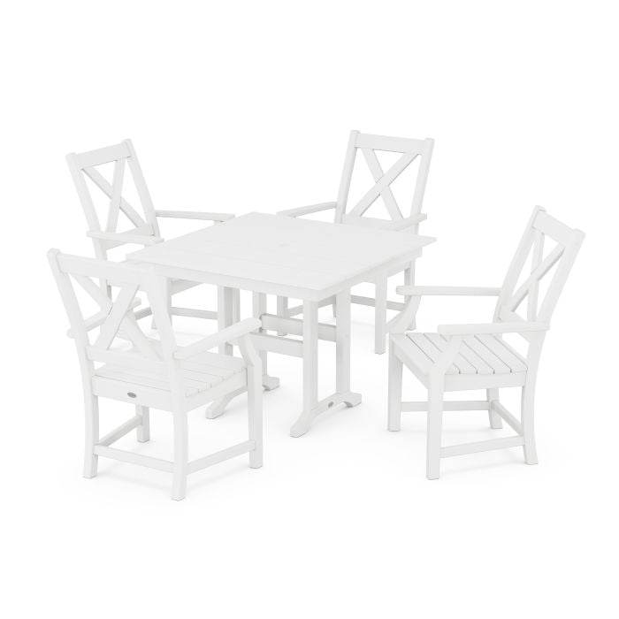 Polywood Braxton 5-Piece Farmhouse Dining Set PWS1135-1