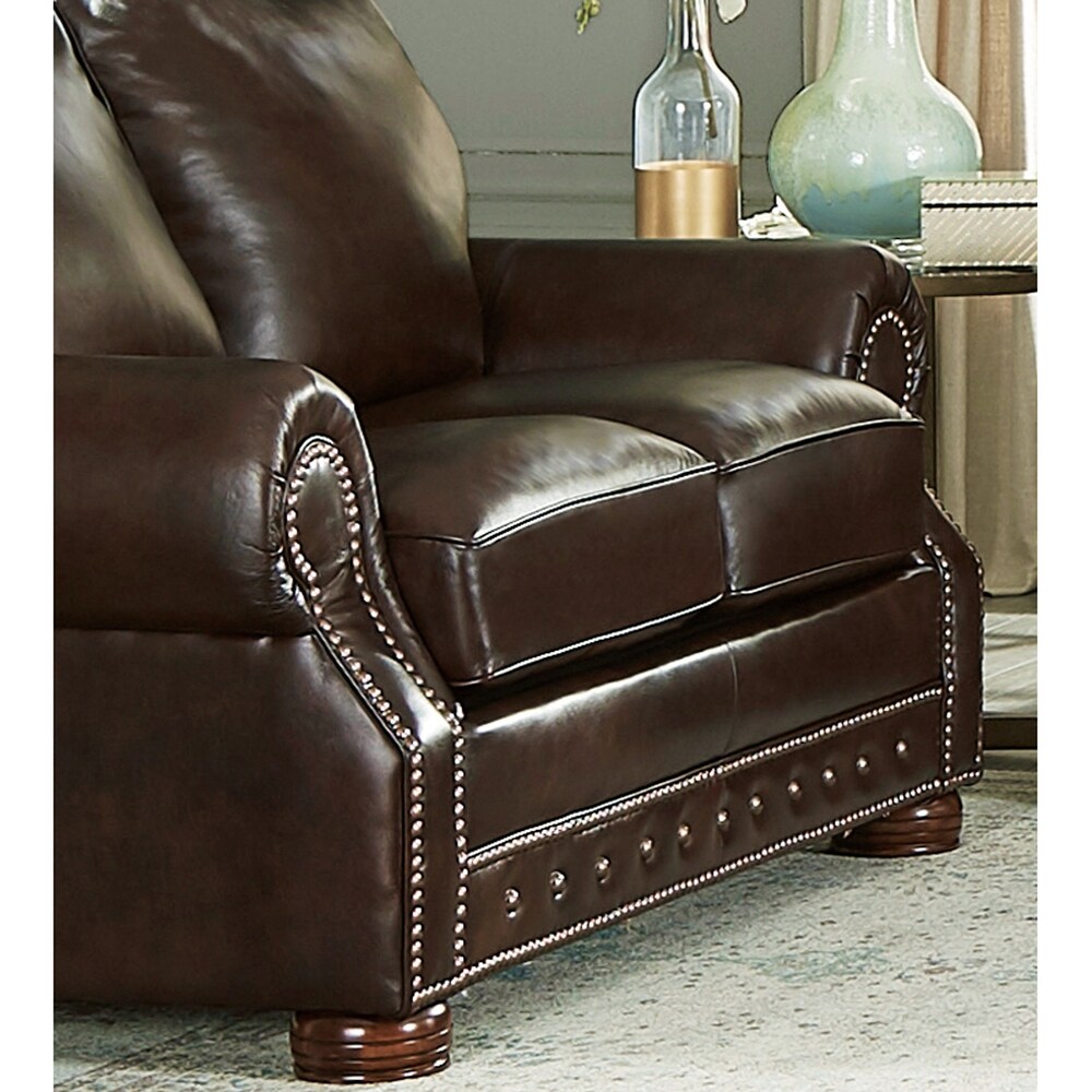 Made in USA Porto Top Grain Leather Sofa and Loveseat Set