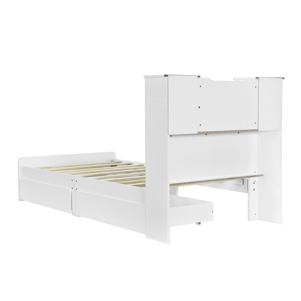 Twin Size Storage Platform Bed Frame